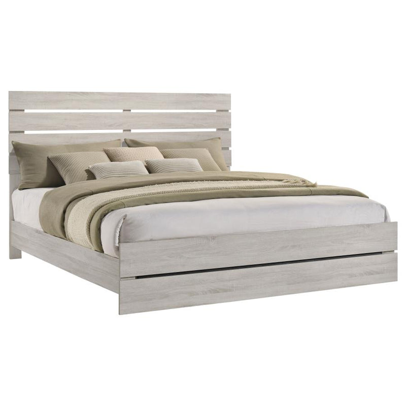 Brantford Wood Eastern King Panel Bed Coastal White-zoom-