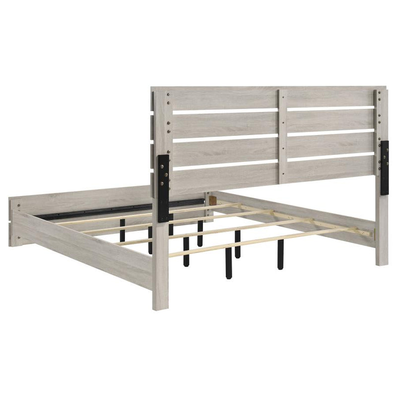 Brantford Wood Eastern King Panel Bed Coastal White-zoom-