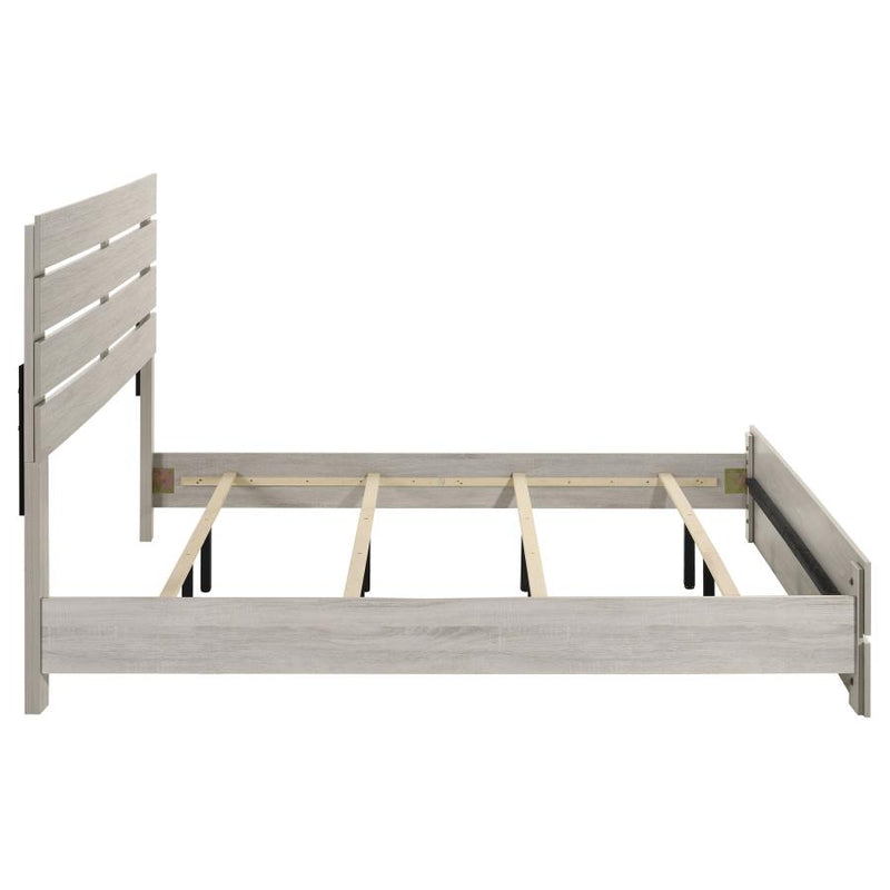 Brantford Wood Eastern King Panel Bed Coastal White-zoom-