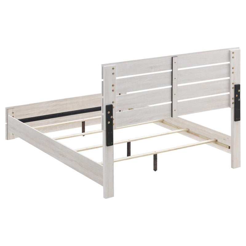 Brantford Wood Queen Panel Bed Coastal White-zoom-