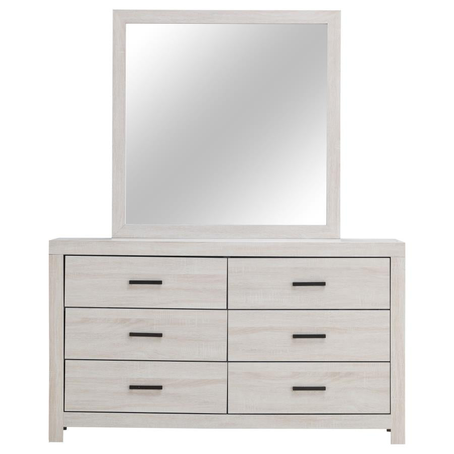 Brantford 6-drawer Dresser with Mirror Coastal White-3