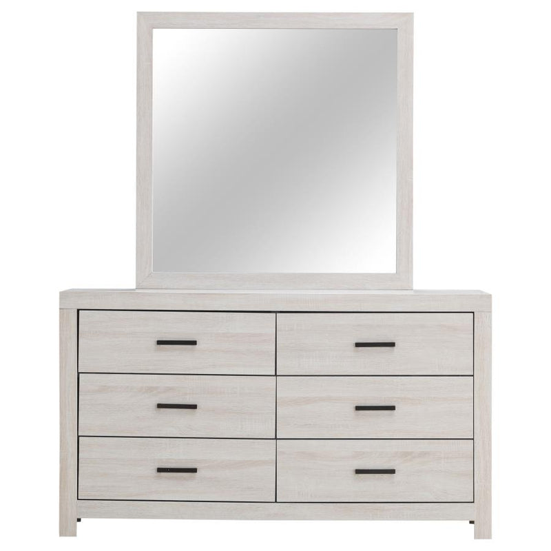 Brantford 6-drawer Dresser with Mirror Coastal White-zoom-