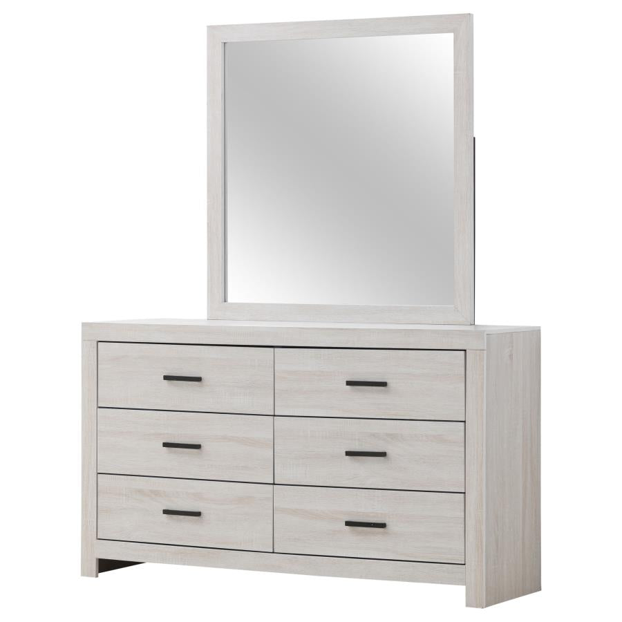 Brantford 6-drawer Dresser with Mirror Coastal White-4