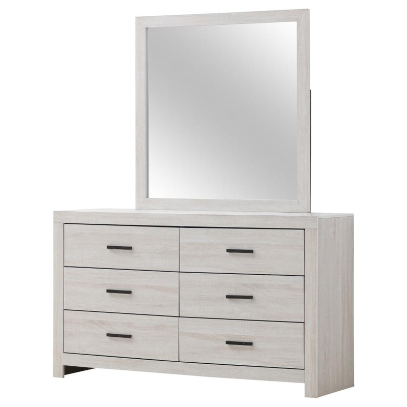 Brantford 6-drawer Dresser with Mirror Coastal White-zoom-