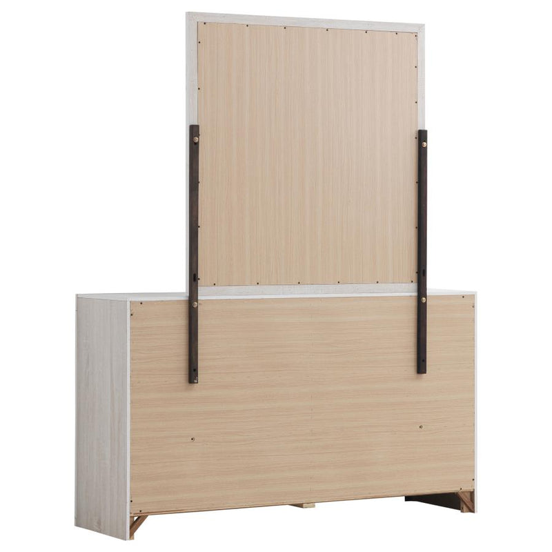Brantford 6-drawer Dresser with Mirror Coastal White-zoom-