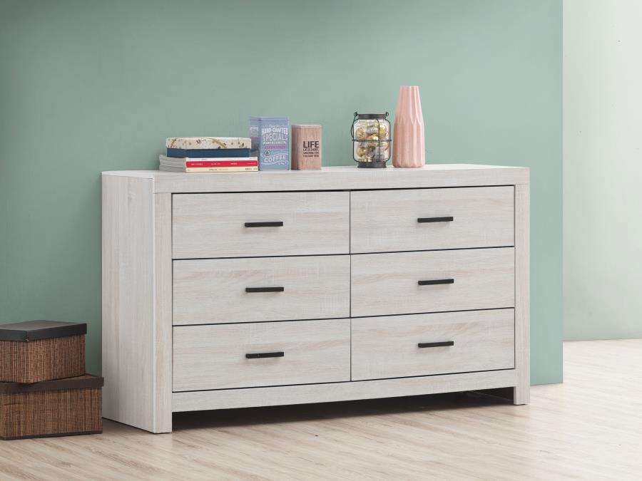 Brantford 6-drawer Dresser Coastal White-zoom-2