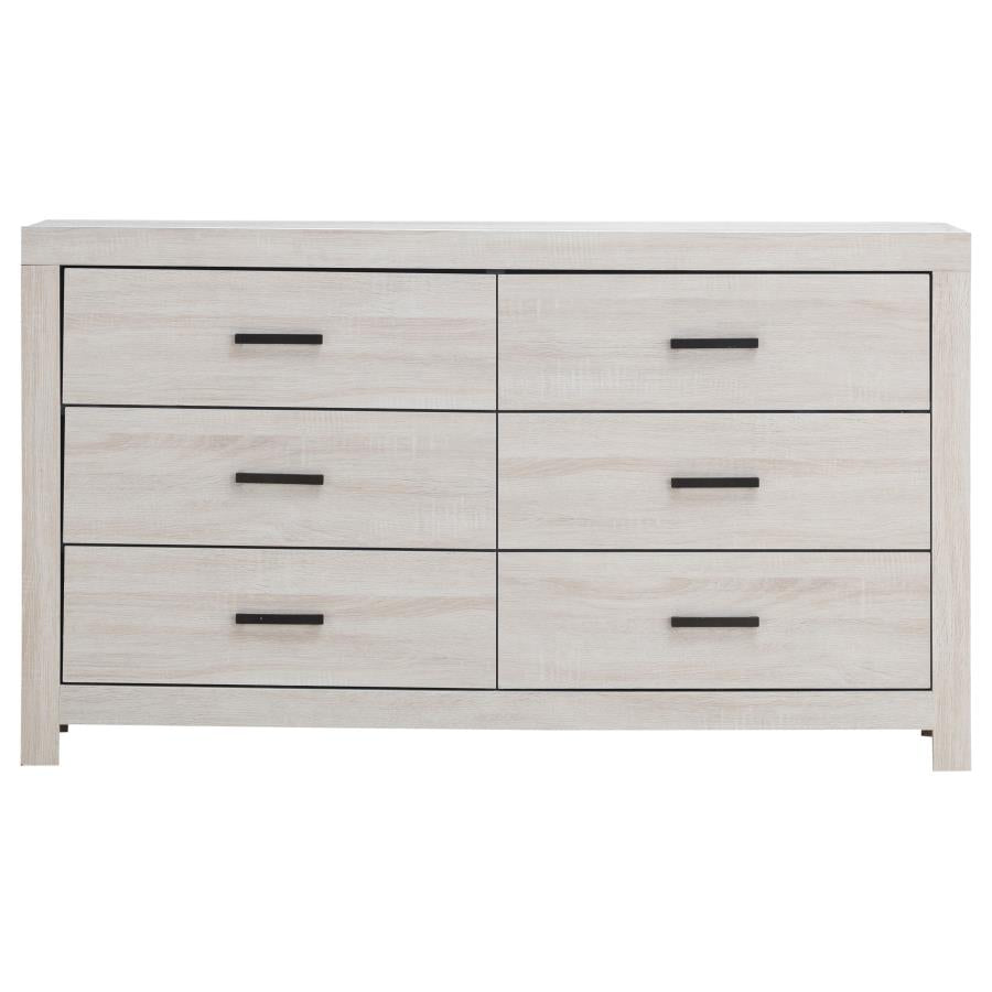 Brantford 6-drawer Dresser Coastal White-zoom-3
