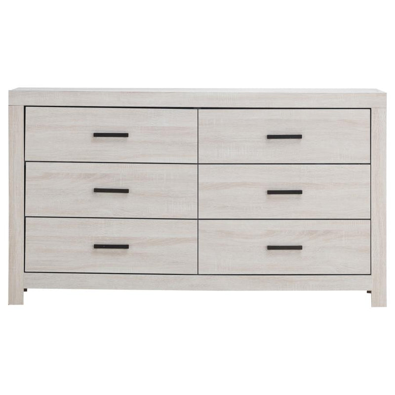 Brantford 6-drawer Dresser Coastal White-zoom-