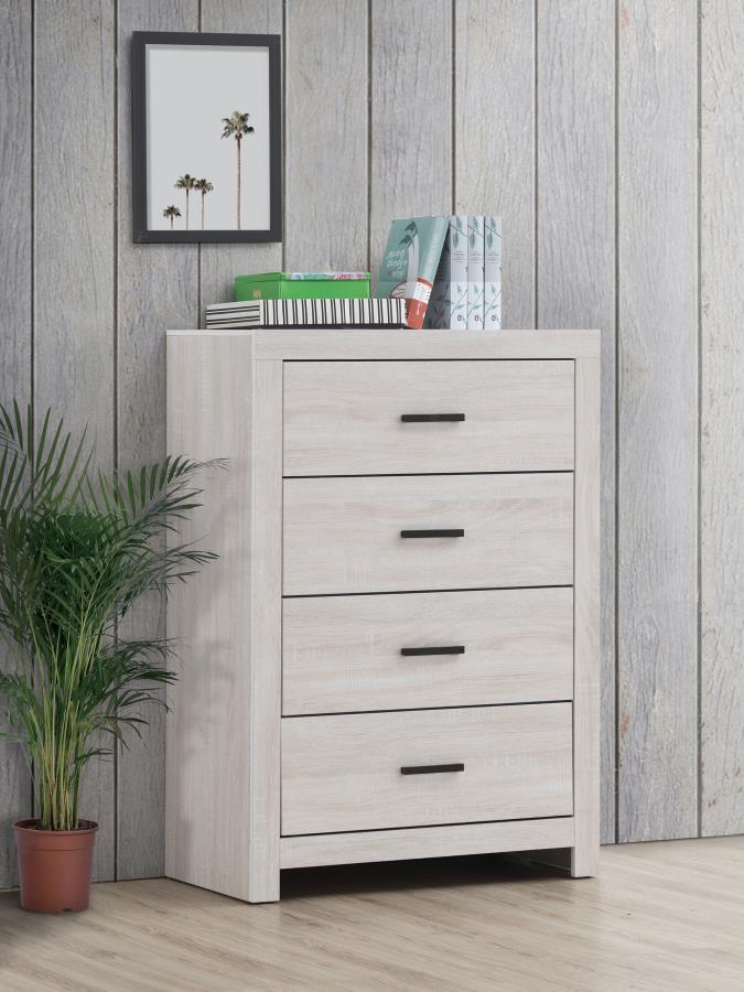 Brantford 4-drawer Bedroom Chest Coastal White-2