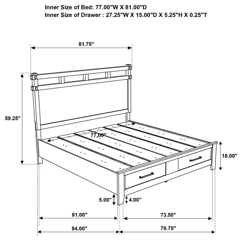 Hazlewood 59-inch Eastern King Storage Bed Vineyard Oak-zoom-