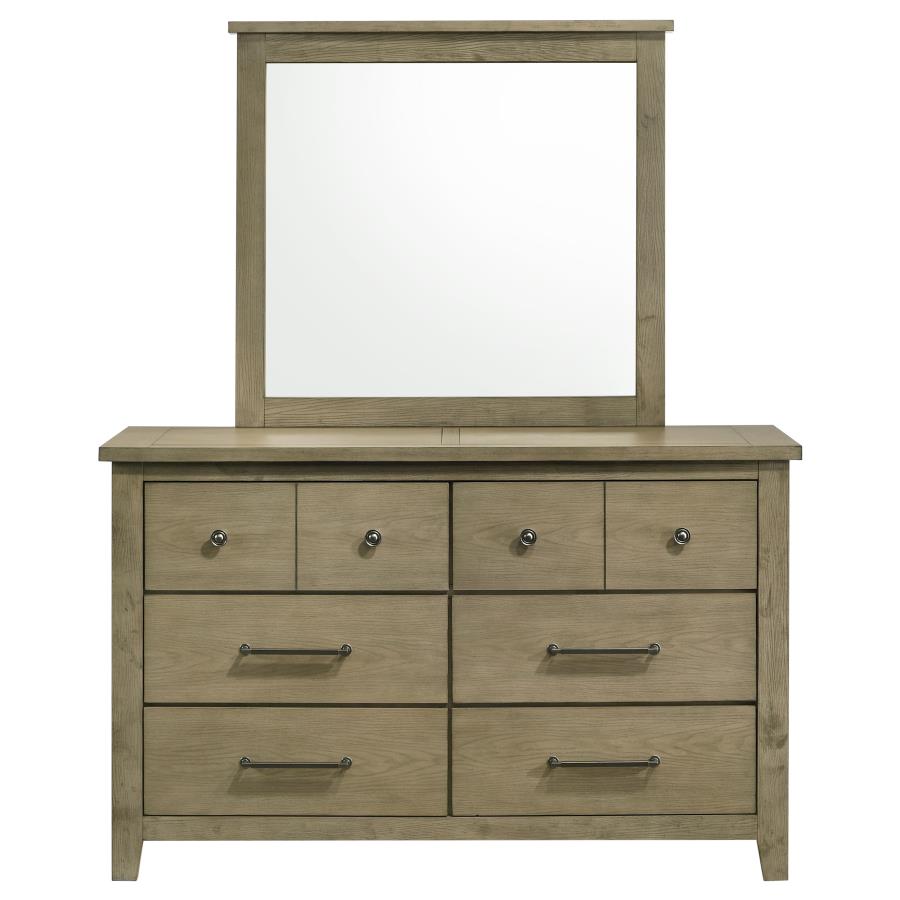 Hazlewood 6-drawer Bedroom Dresser with Mirror Vineyard Oak-3
