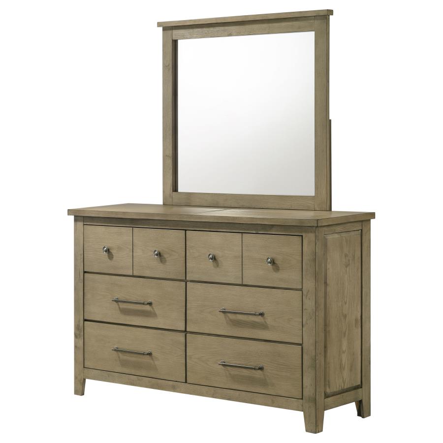 Hazlewood 6-drawer Bedroom Dresser with Mirror Vineyard Oak-4