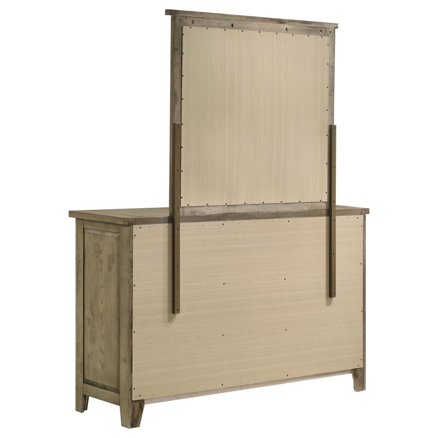 Hazlewood 6-drawer Bedroom Dresser with Mirror Vineyard Oak-zoom-6