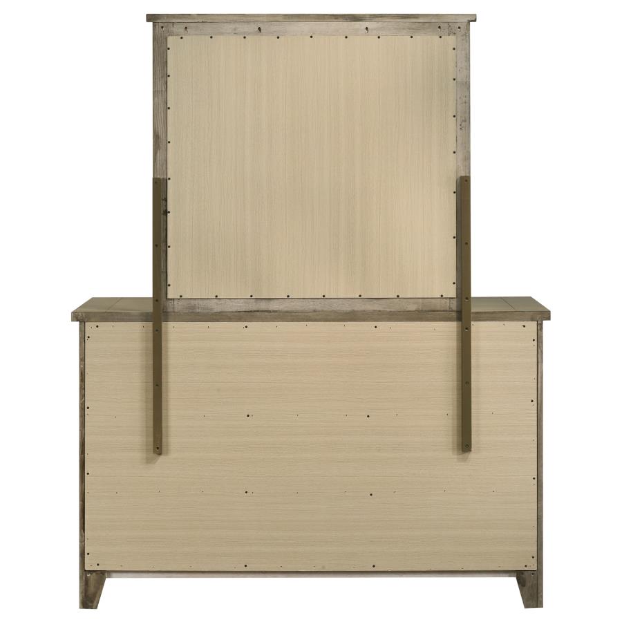 Hazlewood 6-drawer Bedroom Dresser with Mirror Vineyard Oak-zoom-7