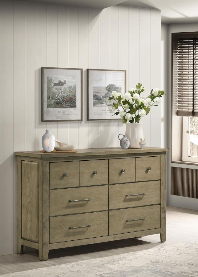 Hazlewood 6-drawer Bedroom Dresser Cabinet Vineyard Oak-zoom-