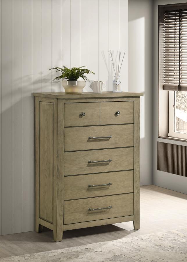 Hazlewood 5-drawer Bedroom Chest of Drawers Vineyard Oak-2