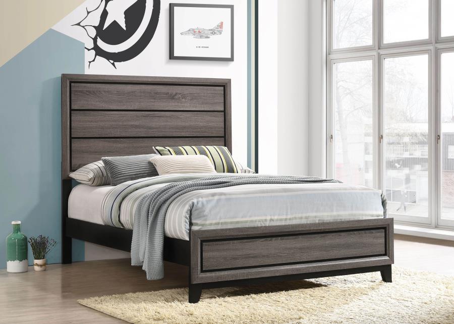 Watson Wood Full Panel Bed Grey Oak-2