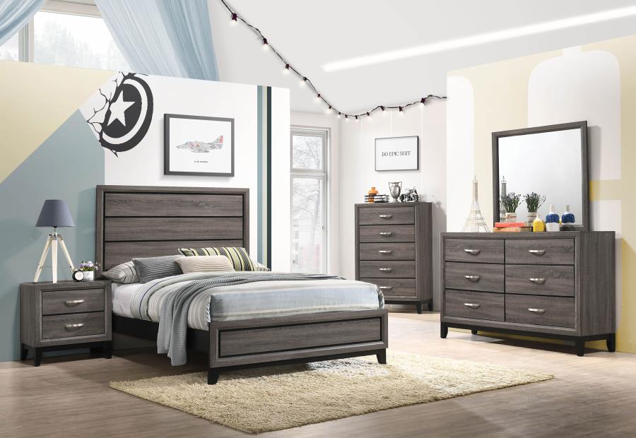 Watson Wood Full Panel Bed Grey Oak-9