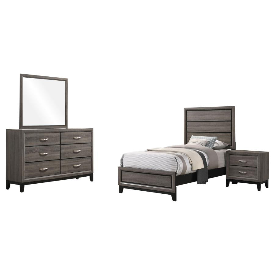 Watson Four-piece Twin Bedroom Set Grey Oak-zoom-2