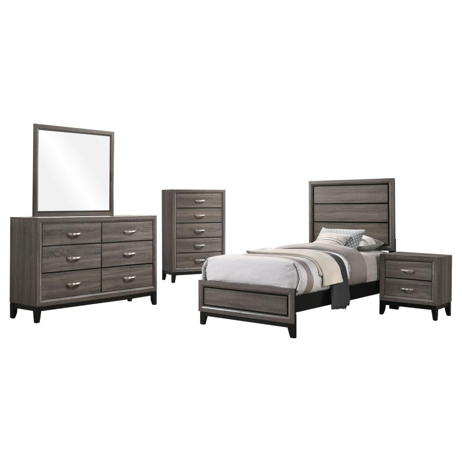 Watson Five-piece Twin Bedroom Set Grey Oak-2