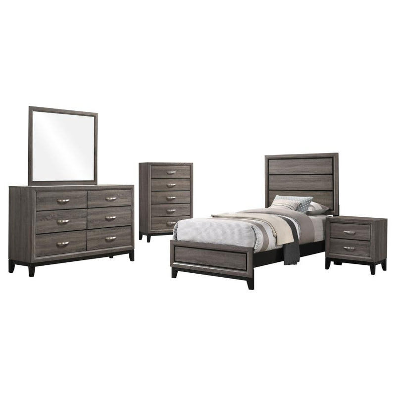 Watson Five-piece Twin Bedroom Set Grey Oak-zoom-