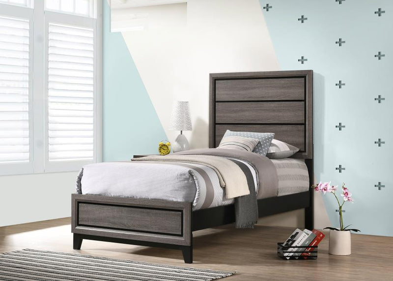 Watson Wood Twin Panel Bed Grey Oak-zoom-