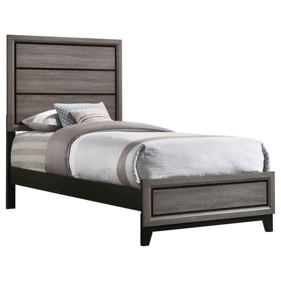 Watson Wood Twin Panel Bed Grey Oak-zoom-3