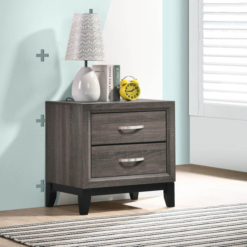 Watson 2-drawer Nightstand Grey Oak-zoom-