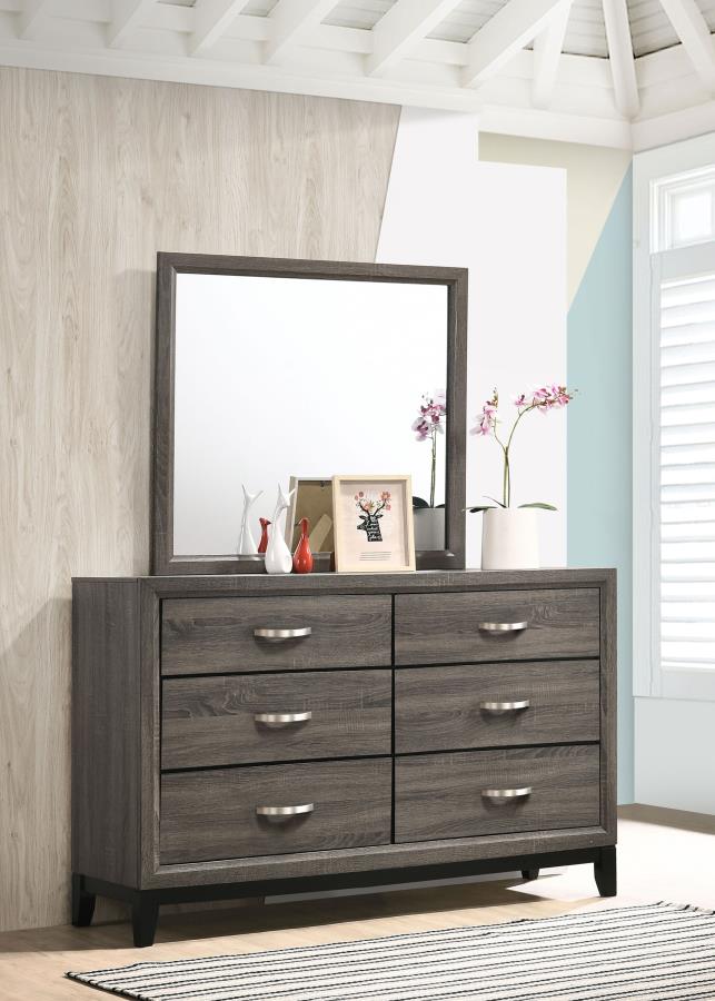 Watson 6-drawer Dresser with Mirror Grey Oak-zoom-