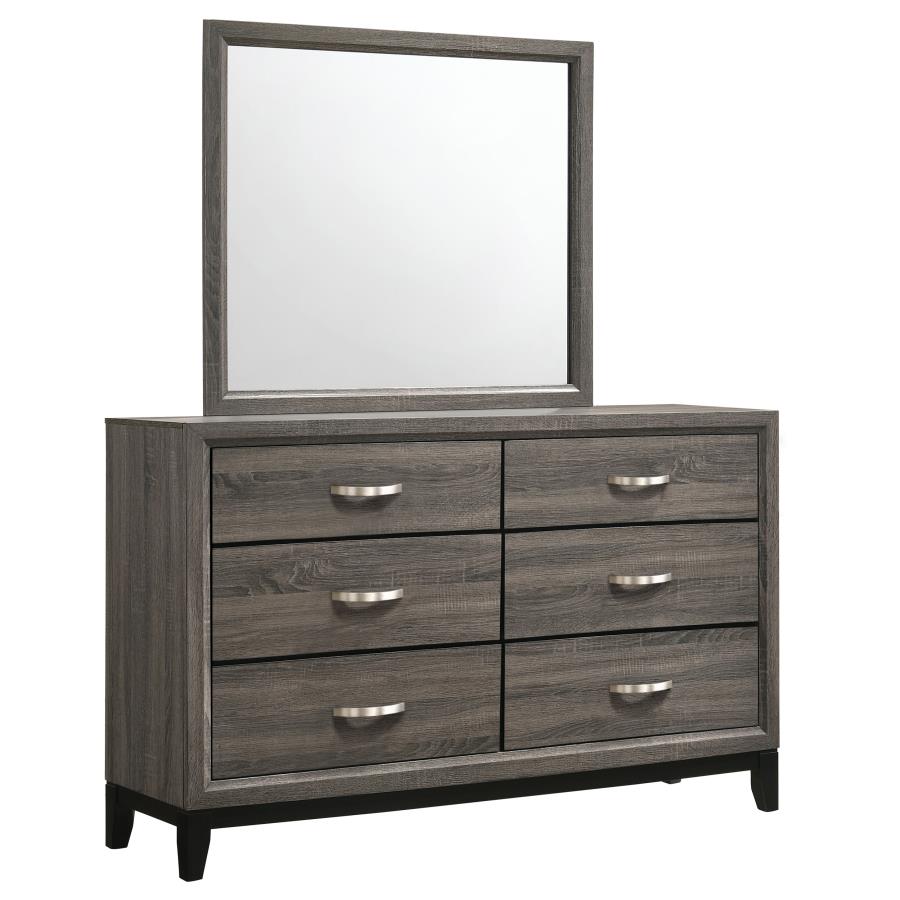 Watson 6-drawer Dresser with Mirror Grey Oak-zoom-1