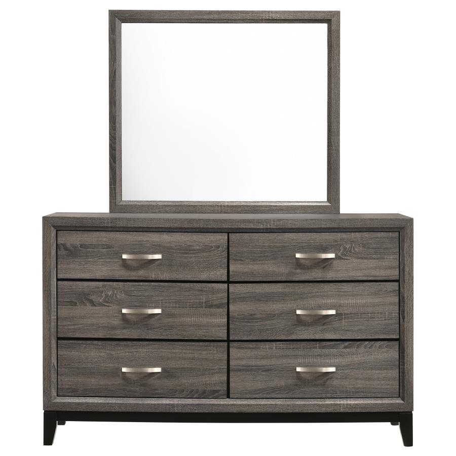 Watson 6-drawer Dresser with Mirror Grey Oak-zoom-3
