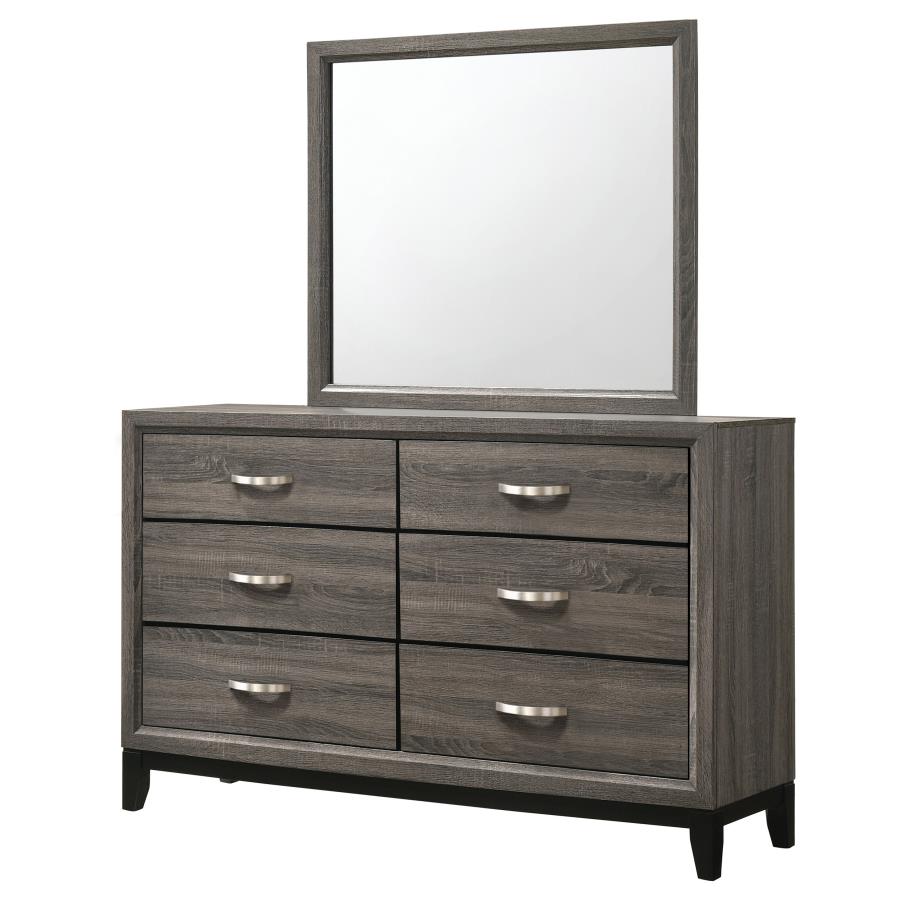 Watson 6-drawer Dresser with Mirror Grey Oak-4