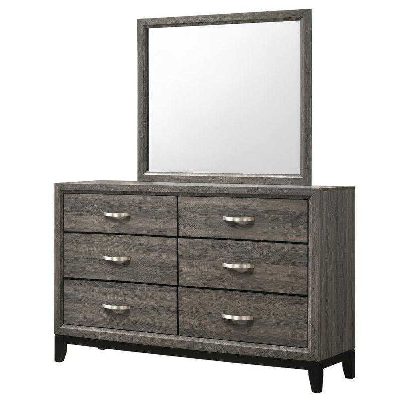 Watson 6-drawer Dresser with Mirror Grey Oak-zoom-