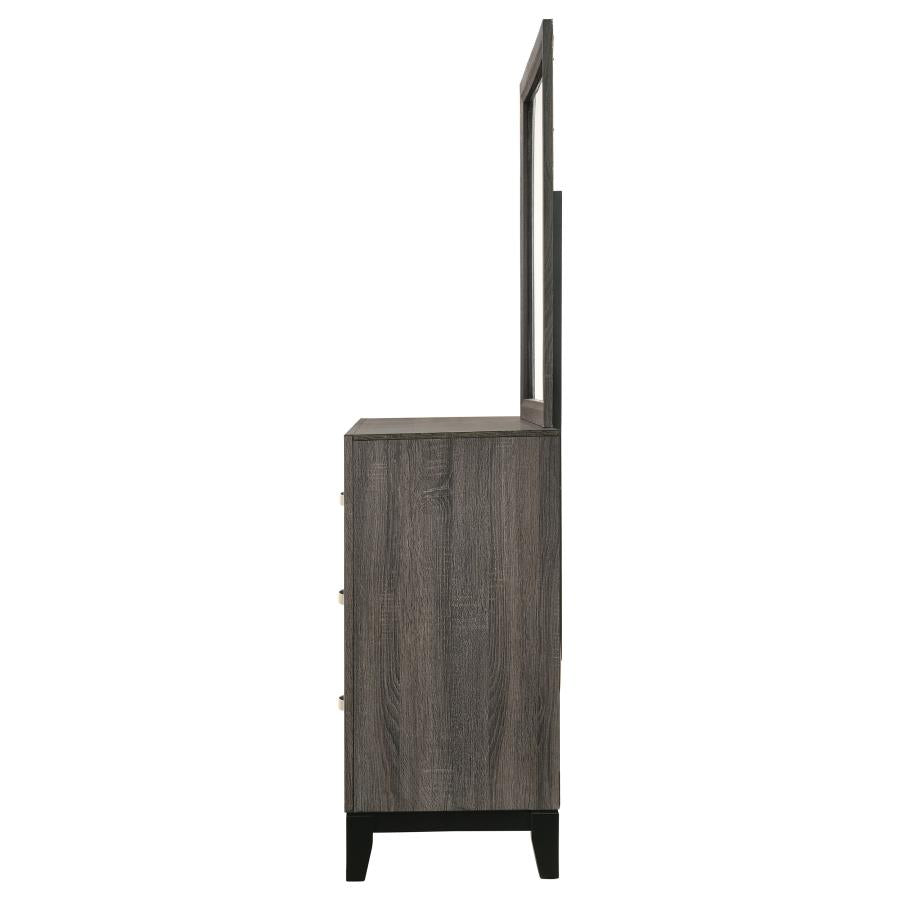 Watson 6-drawer Dresser with Mirror Grey Oak-5