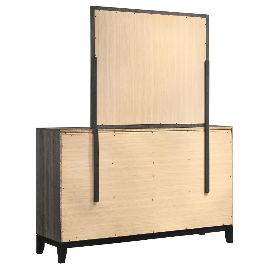 Watson 6-drawer Dresser with Mirror Grey Oak-zoom-6