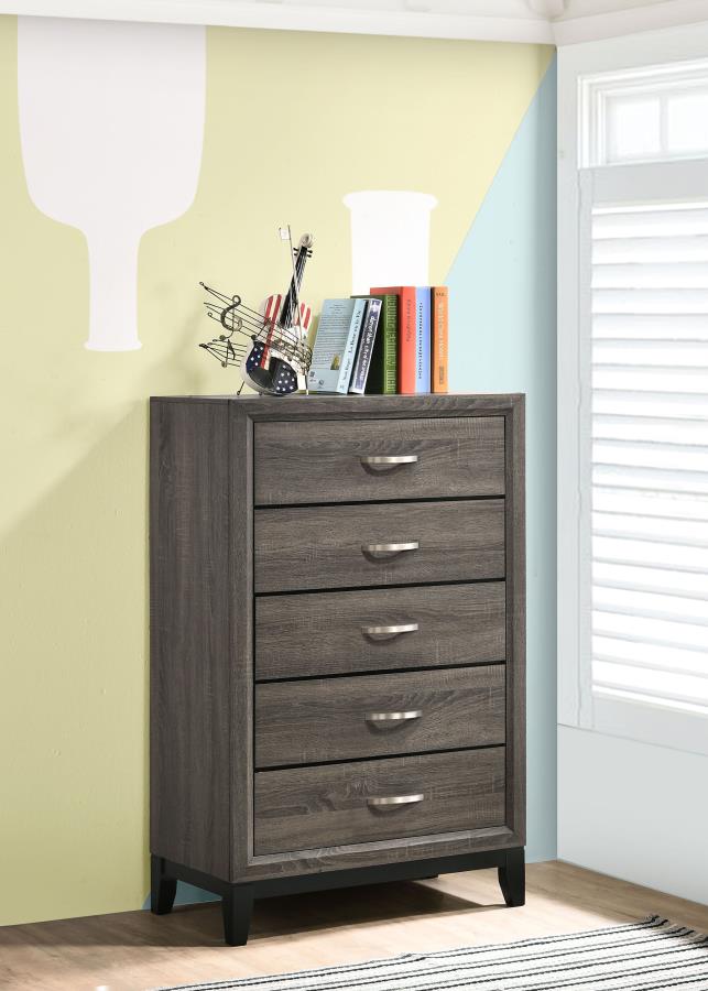 Watson 5-drawer Bedroom Chest Grey Oak-zoom-