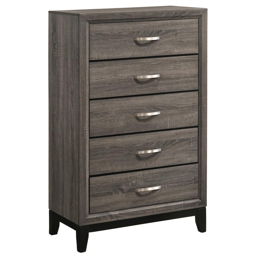 Watson 5-drawer Bedroom Chest Grey Oak-1