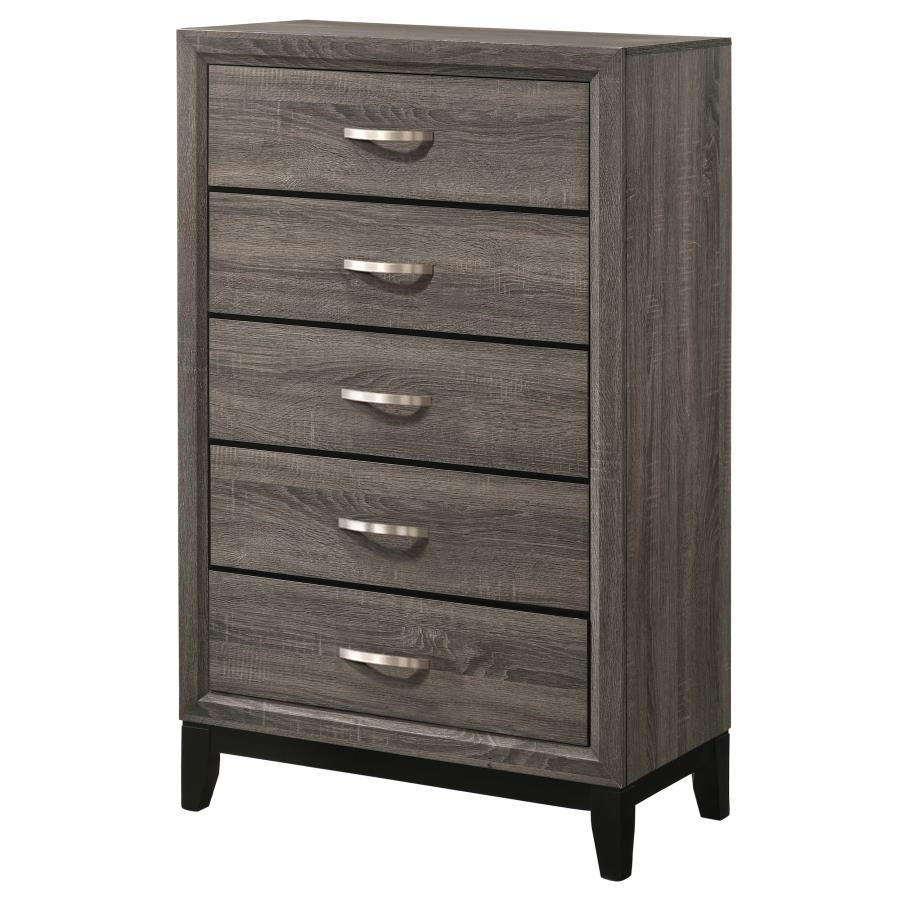 Watson 5-drawer Bedroom Chest Grey Oak-zoom-4