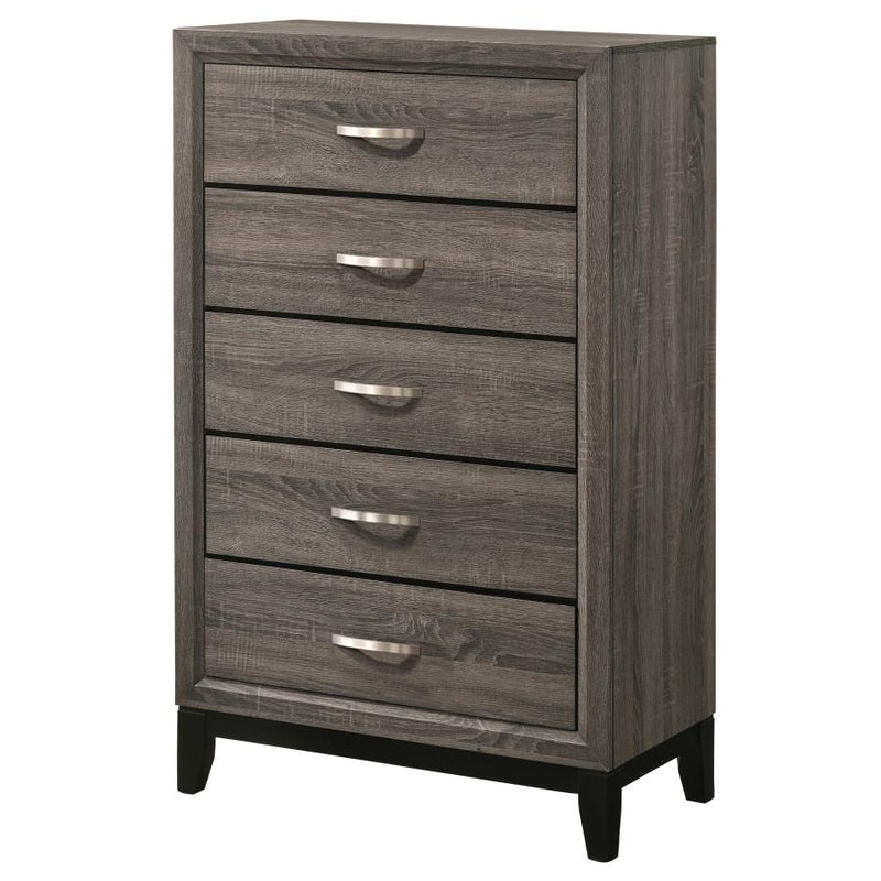 Watson 5-drawer Bedroom Chest Grey Oak-zoom-