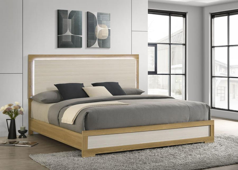 Hyland Eastern King Panel Bed LED Headboard Natural-zoom-