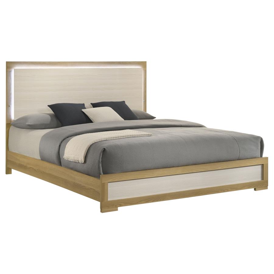 Hyland Eastern King Panel Bed LED Headboard Natural-zoom-3