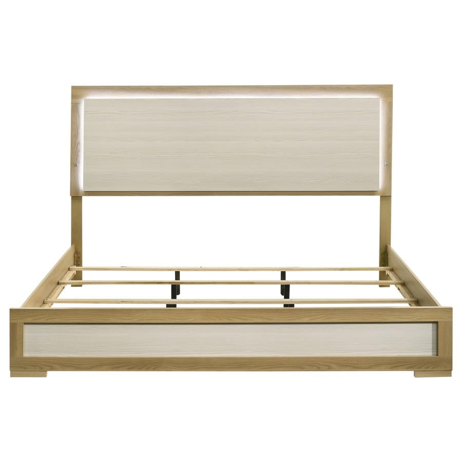 Hyland Eastern King Panel Bed LED Headboard Natural-zoom-4