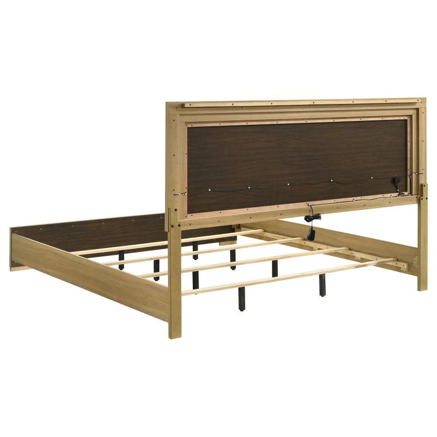 Hyland Eastern King Panel Bed LED Headboard Natural-zoom-5