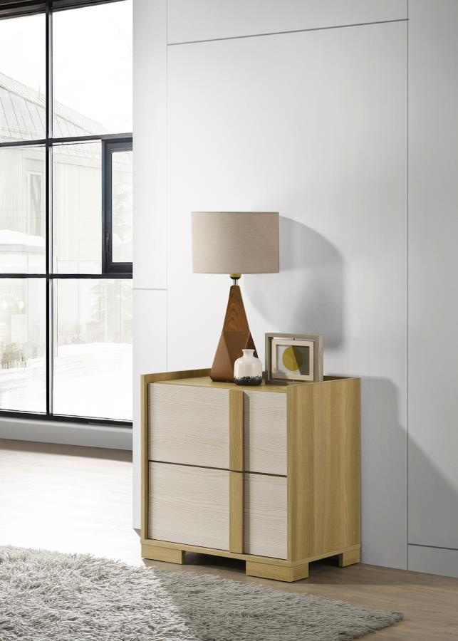 Hyland 2-drawer Nightstand Bedside Table Natural-2