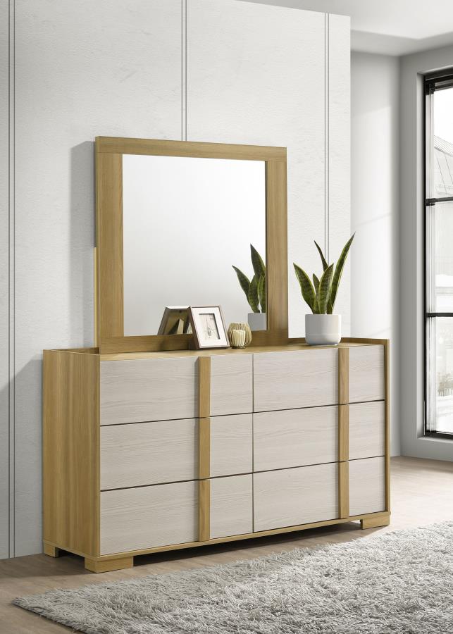 Hyland 6-drawer Dresser with Mirror Natural-zoom-2