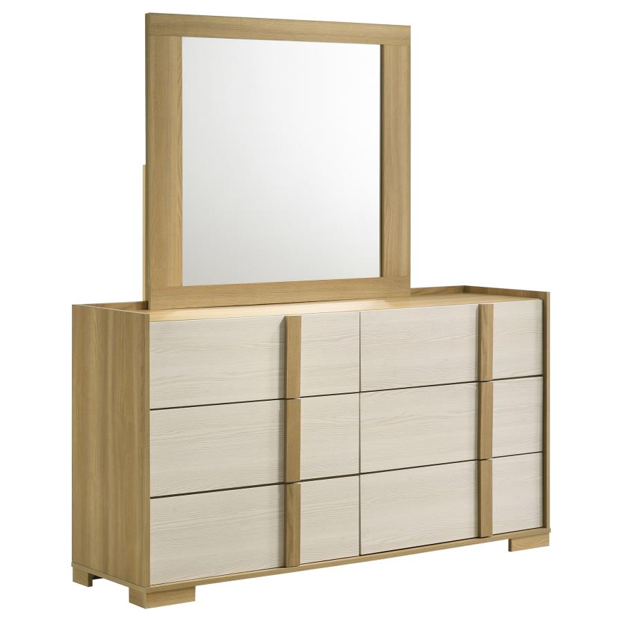 Hyland 6-drawer Dresser with Mirror Natural-1