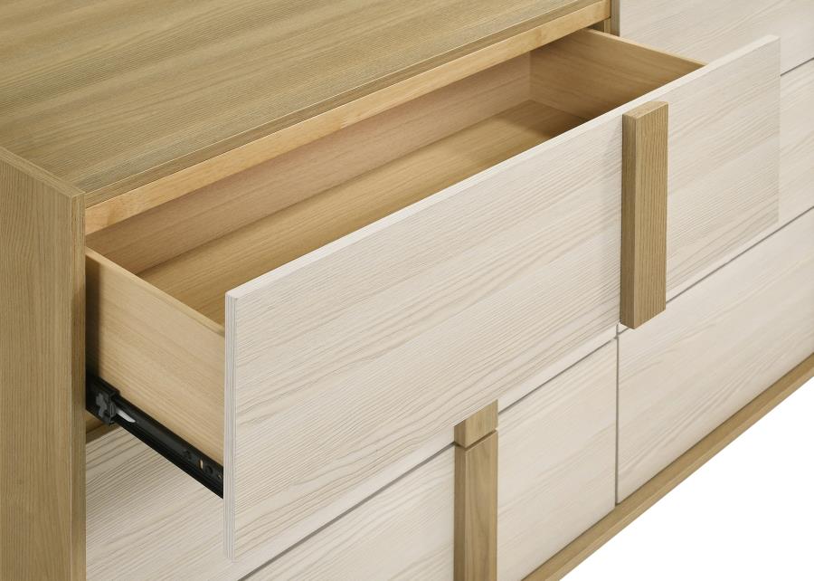 Hyland 6-drawer Dresser with Mirror Natural-9