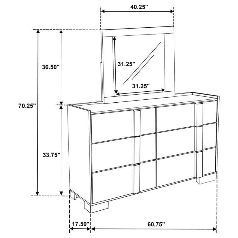Hyland 6-drawer Dresser with Mirror Natural-zoom-