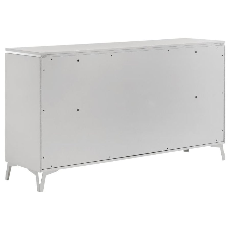 Cassia 4-piece Eastern King LED Bedroom Set White High Gloss-zoom-