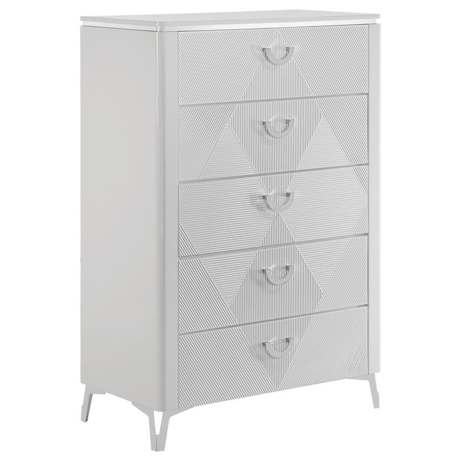 Cassia 5-piece Queen LED Bedroom Set White High Gloss-zoom-11